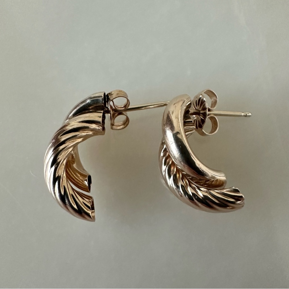 14k Solid Gold Earrings - Picture 11 of 14
